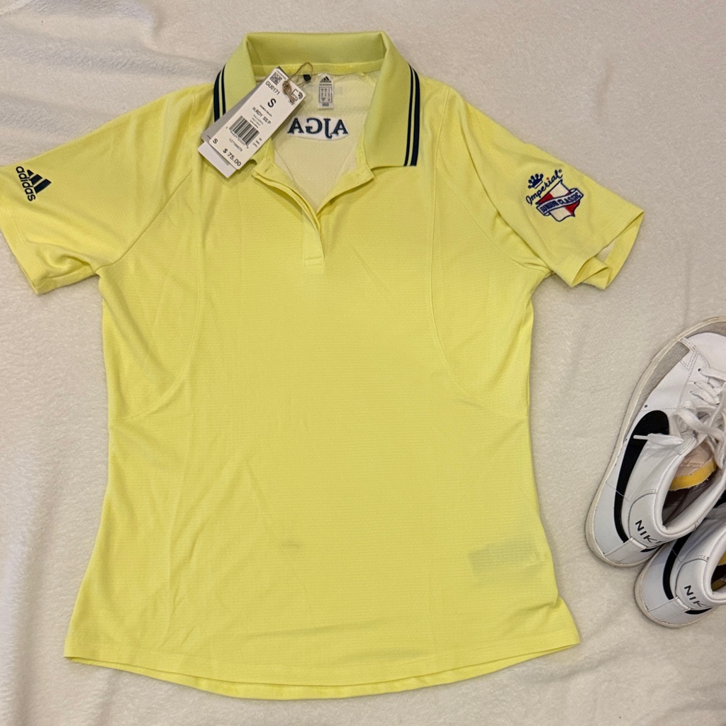 Adidas Ajga Womens Yellow Polo Shirt
